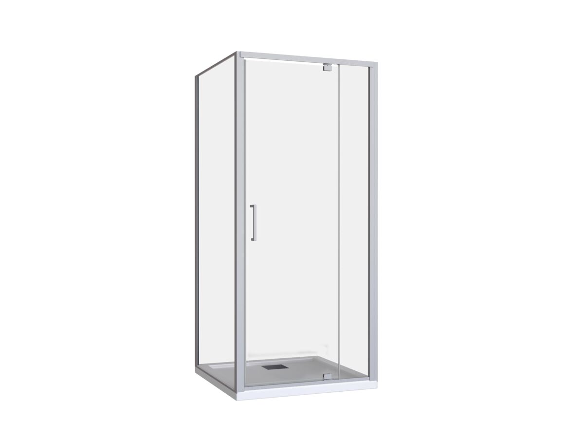 Base MKII Shower Screen & Shower Base with Rear Outlet 900mm x 900mm Chrome