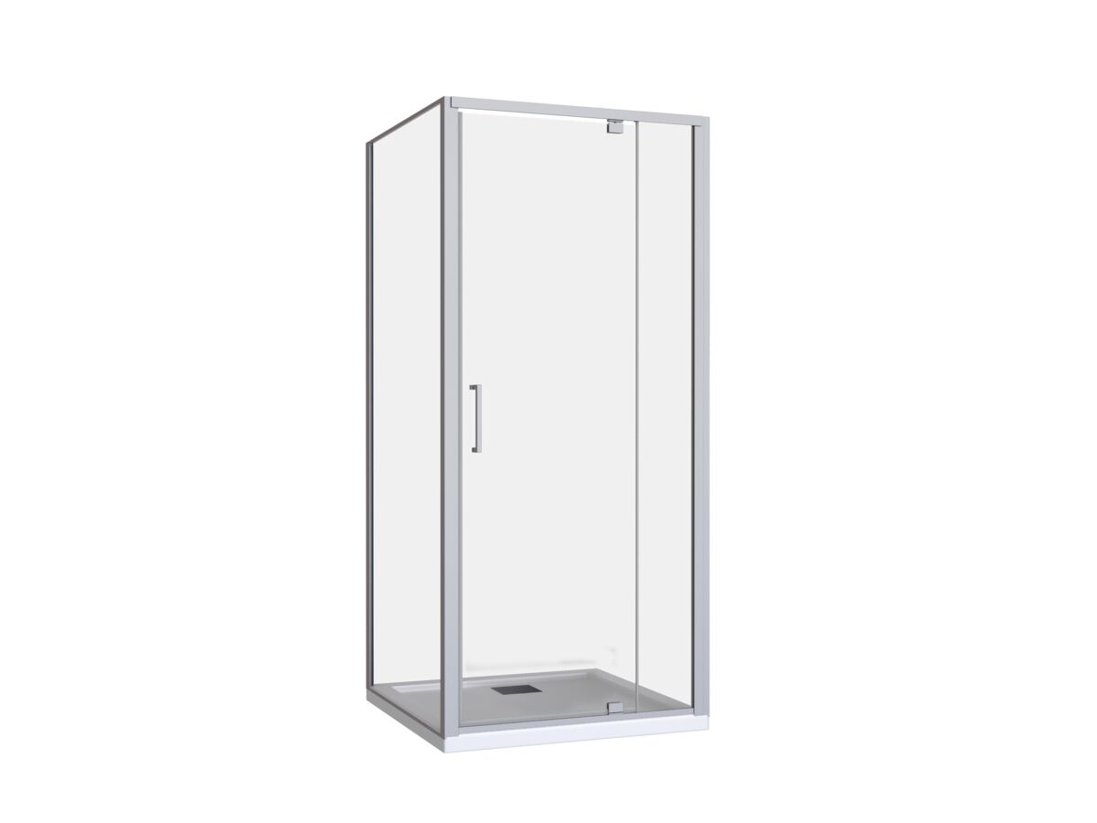 Base MK2 Shower Screen & Shower Base with Rear Outlet 900mm x 900mm