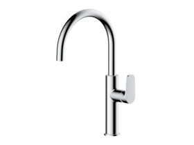 Hero - Mizu Silk Gooseneck Sink Mixer Curved Chrome (5 Star)