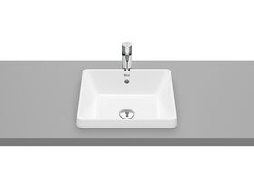 Roca The Gap Square Semi Inset Basin 390mm x 370mm With Overflow White