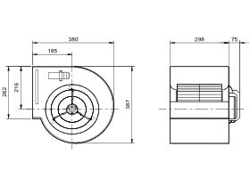 Technical Drawing - Kruger Centrifugal Fan KDD9/9 350W4P-1 3S