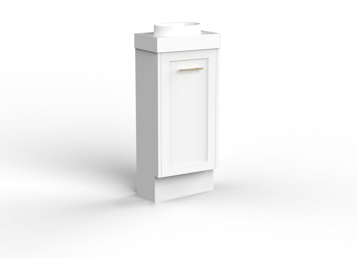 Kado Lux Petite Vanity Unit Floor Mount 400 Centre Bowl Statement Top (Basin Included)