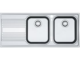 Franke Rapid RPX621 Double Bowl Inset Sink Right Hand Bowls-Left Hand Drain Stainless Steel