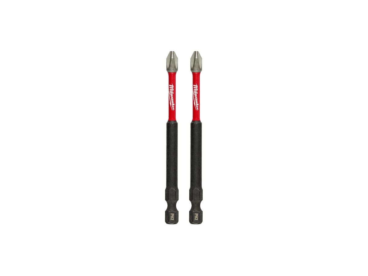 Milwaukee Shockwave Power Bit Phillips #2 89mm (3 1/2") 2 Pack