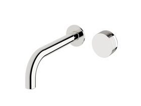 Milli Pure Progressive Wall Basin Mixer Tap System 200mm with Cirque Textured Handle Chrome