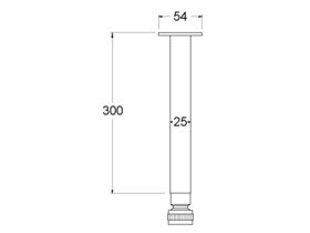 Sussex Pol Vertical Shower Arm 300mm Chrome