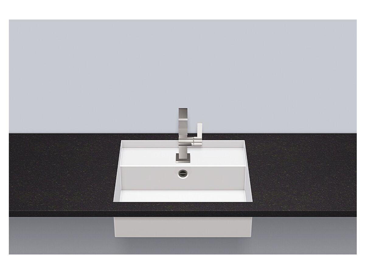 Alape Step Flush Mounted Basin 1 Taphole 500mm White