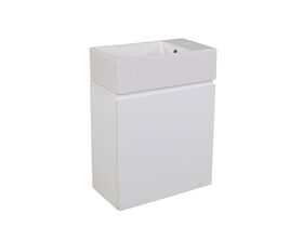Posh Solus Powder Room Vanity Unit Wall Hung Right Hand Basin 1 Taphole White