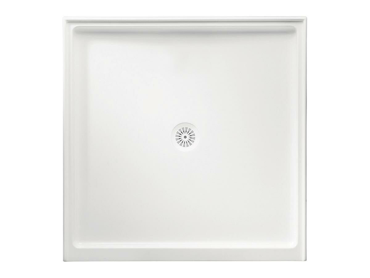 Marbletrend Poly Shower Base Centre Outlet White