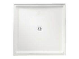Marbletrend Poly Shower Base Centre Outlet White