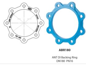 PE Backing Ring Ductile Iron FBE AS4087 PN16 150mm (180mm)
