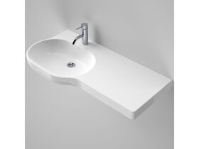 Opal Wall Basin Right Hand Shelf without Overflow 1 Taphole 920mm White