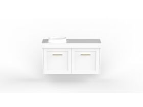 Kado Lux Petite Vanity Unit Wall Hung 900 Left Bowl Statement Top (Basin Included)