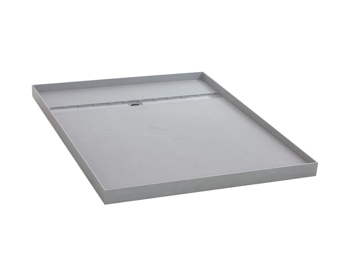 Posh Solus Tile Over Shower Tray with 860mm Long Rear Matte Black Tile