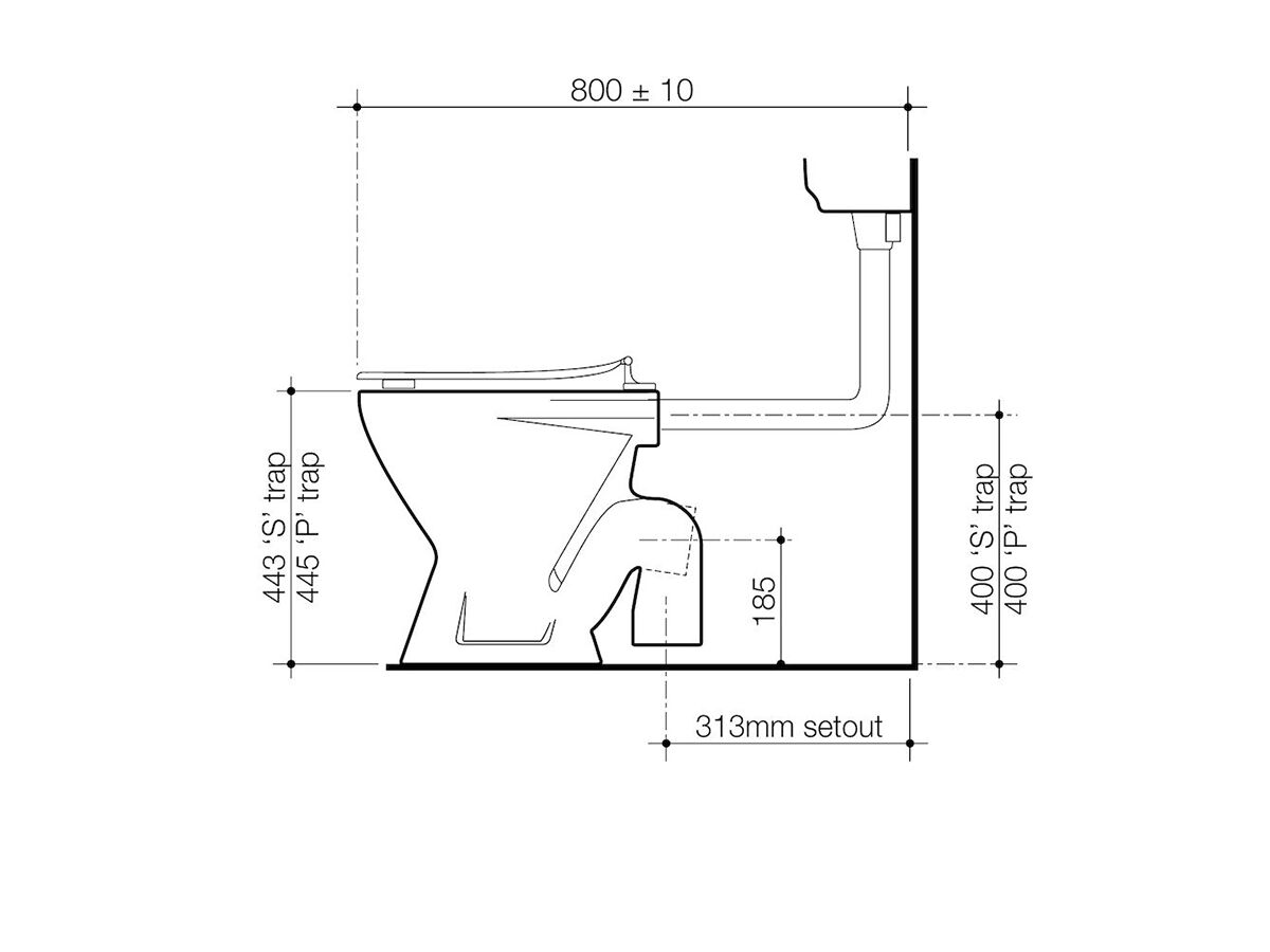 Concorde Care Bottom Inlet P Trap Pan White (4 Star)
