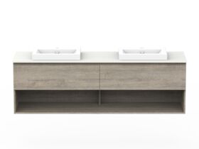 Posh Domaine Shelf All Drawer Wall Hung Vanity Unit