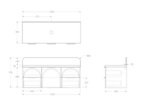 ADP Archie by Alisa & Lysandra Door/Drawer Vanity Unit Centre Bowl 1350 Caesarstone