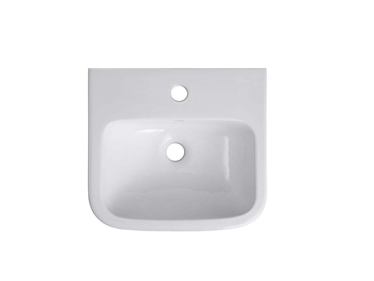 Wolfen Wall Basin Only 400 x 365mm Overflow 1 Taphole White