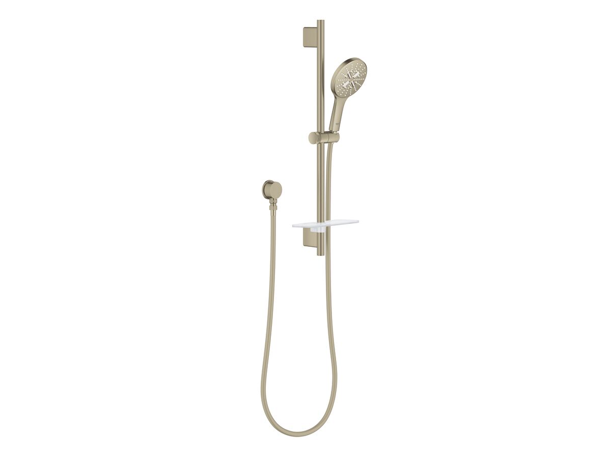 GROHE Rainshower SmartActive Single Rail Shower Round with Wall Water Inlet Brushed Nickel (3