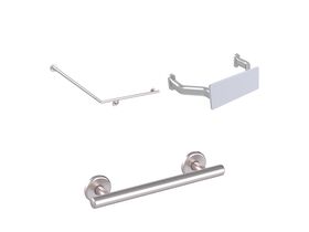 Mizu Drift 40 Degree Accessible WC Kit Right Hand Brushed Stainless Steel