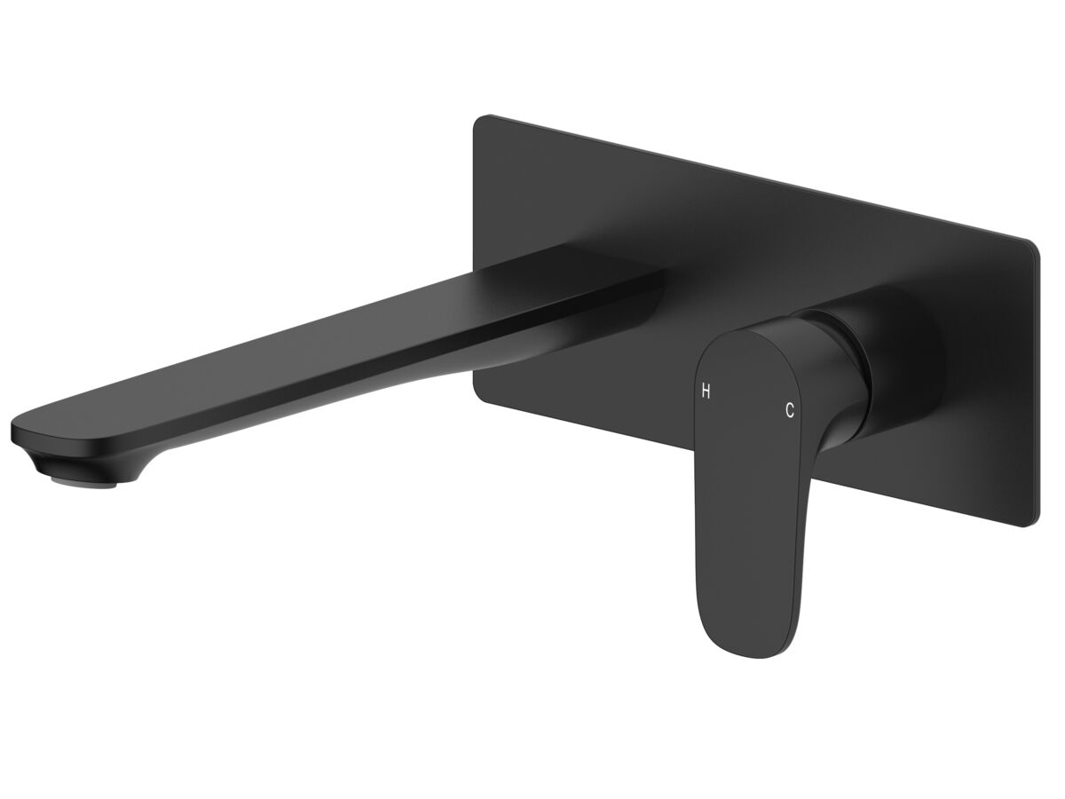 Mizu Silk Wall Bath Mixer Set Kit Matte Black from Reece