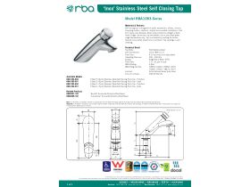 Specification Sheet - Self Closing Basin Tap Single Temperature Stainless Steel (6 Star)