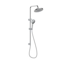 Mizu Drift Twin Shower 250mm ABS Overhead with Top Rail Water Inlet Inlet Brushed Nickel (5 Star)