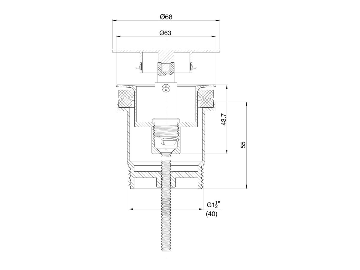 Mizu Drift Universal 40mm Flat Pop Up Plug & Waste Chrome from Reece
