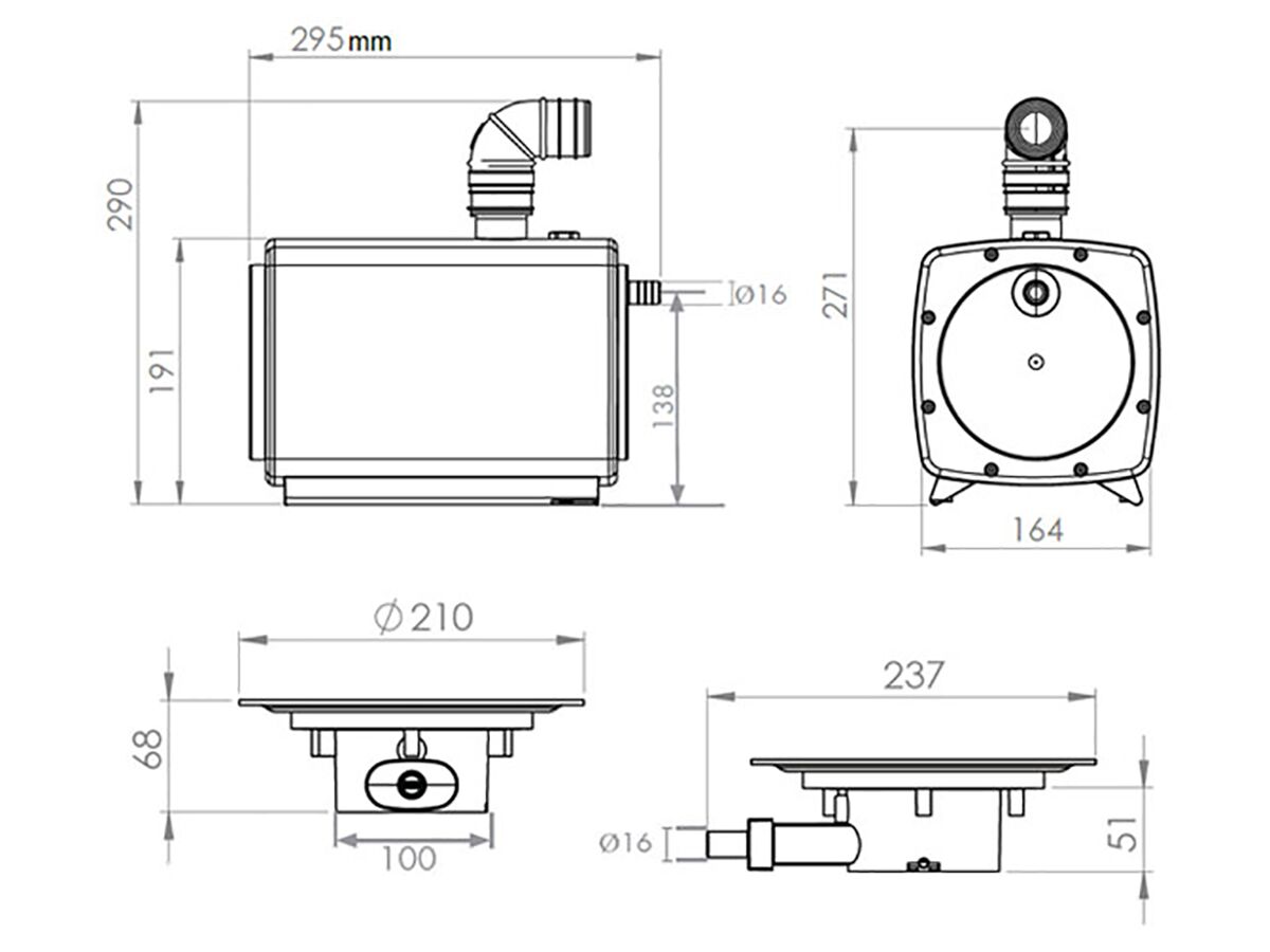Sanifloor Pump 1 Shower Waste For Tiled Floor from Reece