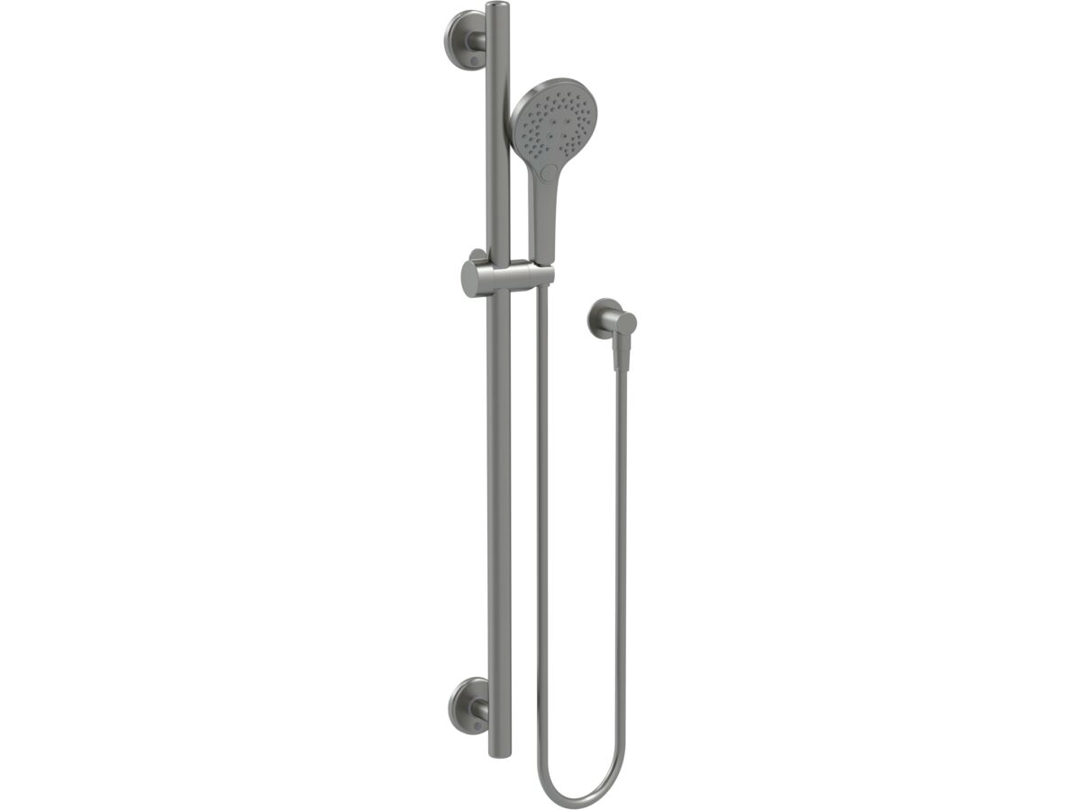 Mizu Drift 900mm Independent Straight Handshower Grab Rail Kit 3 function Brushed Gunmetal (5 Star)