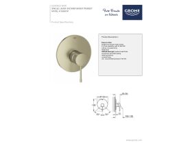 Technical Guide - GROHE Essence New Shower / Bath Mixer Tap Trimset Brushed Nickel