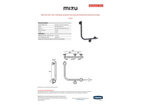 Specification Sheet - Mizu Drift 450 x 450 x 90 Degree Ambulant Toilet Grab Rail Right Hand Brushed Gunmetal