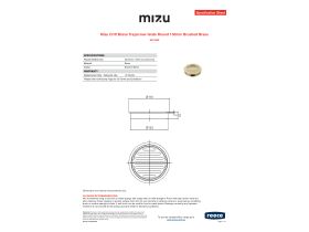 Specification Sheet - Mizu Drift Brass Trapscrew Grate Round 100mm Brushed Brass