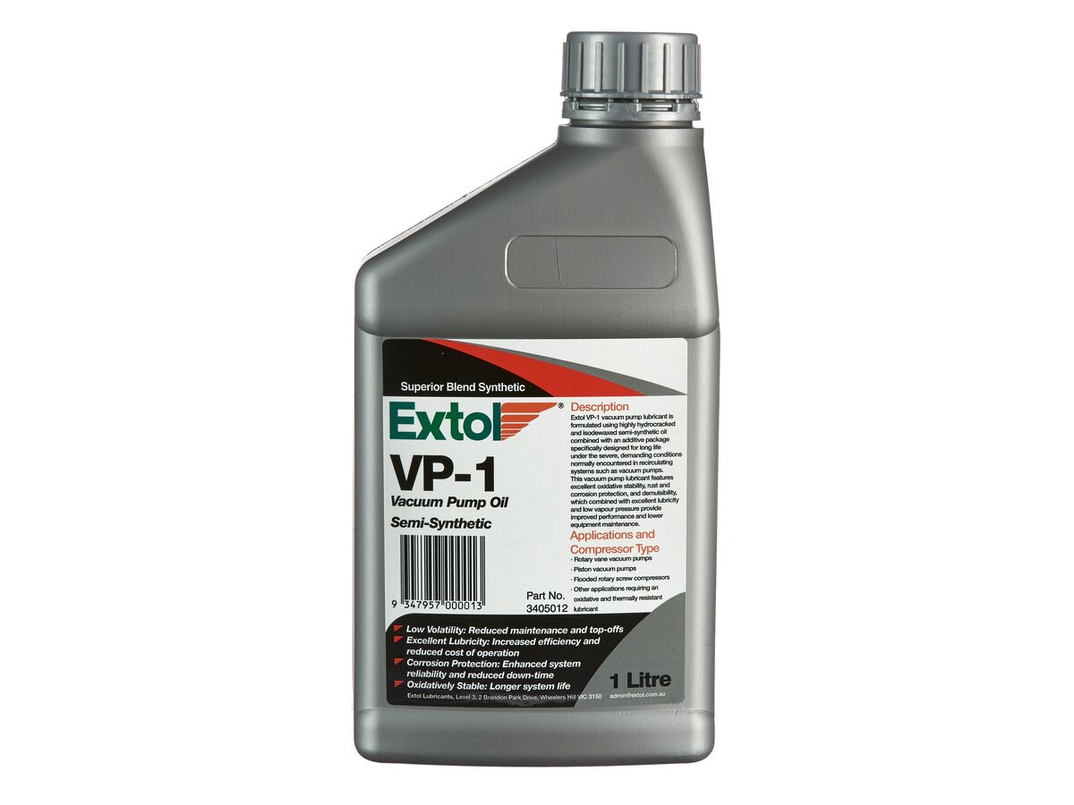 Extol Semi-Synthetic Vac Pump Oil 1 Litre