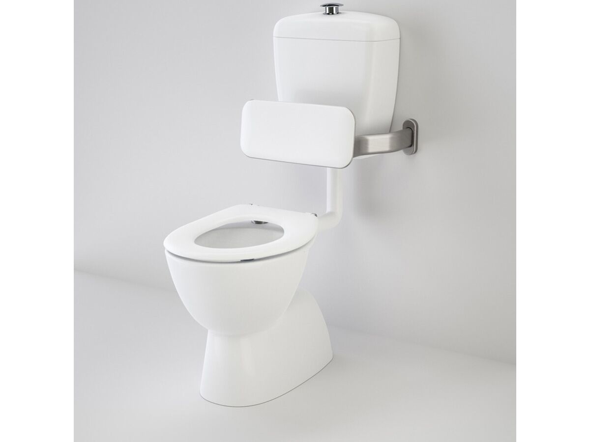 Caroma Care 400 Bottom Inlet Toilet Suite S Trap & Backrest with Caravelle Single Flap Seat White (4 Star)