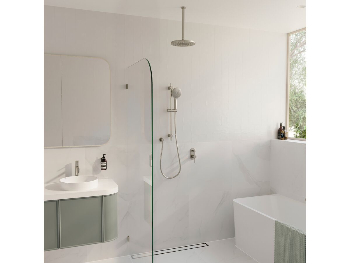 Mizu Drift Brushed Nickel Bathroom Scene