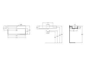 Ideal Standard 910 Wall Basin Thin Edge with Overflow 1 Taphole
