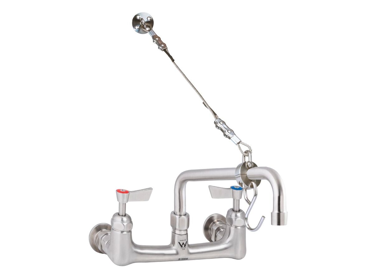 Guardian Stainless Steel Cleaners Sink Tap Set Inc Exp Dual Wall Mixer Body, 6 Inch Standard Spout & Bracket 1/2 Turn Spindles (3 Star)