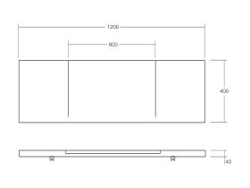Geo Single Washplane 1200mm Ceasarstone Snow