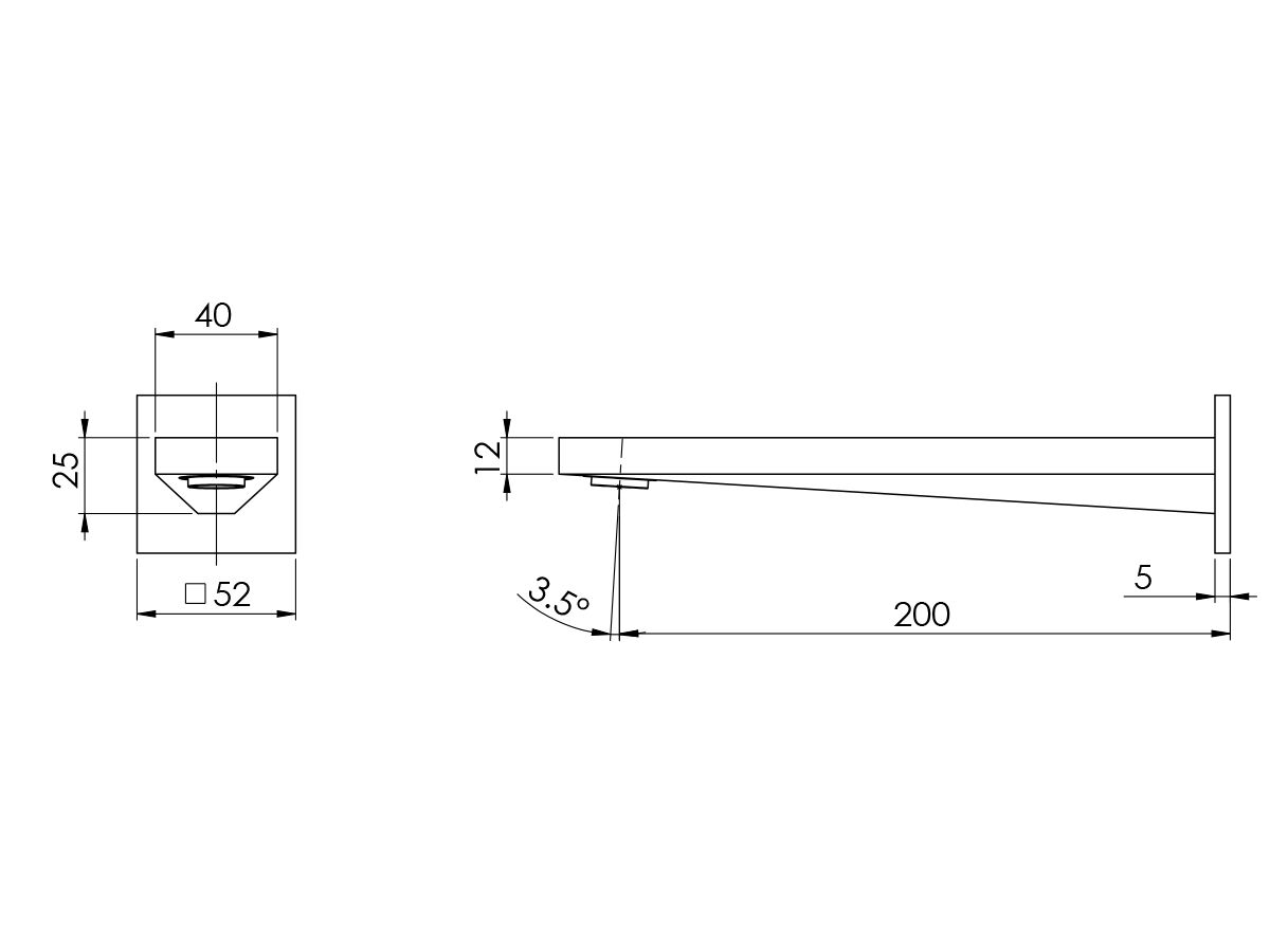 Milli Edge MK2 Wall Basin Outlet 200mm Chrome (5 Star)