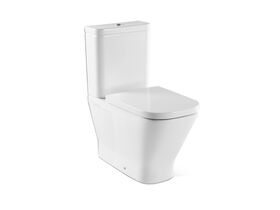 The Gap Close Coupled Back to Wall Toilet Suite, Back Inlet S&P Trap with Soft Close Quick Release MK2 Seat White/ Chrome (4 Star)