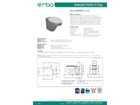 Specification Sheet - RBA Ambulant Toilet Pan S Trap (3 Star) Stainless Steel