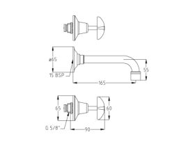 Wall Mounted Sink Set with Fixed Spout