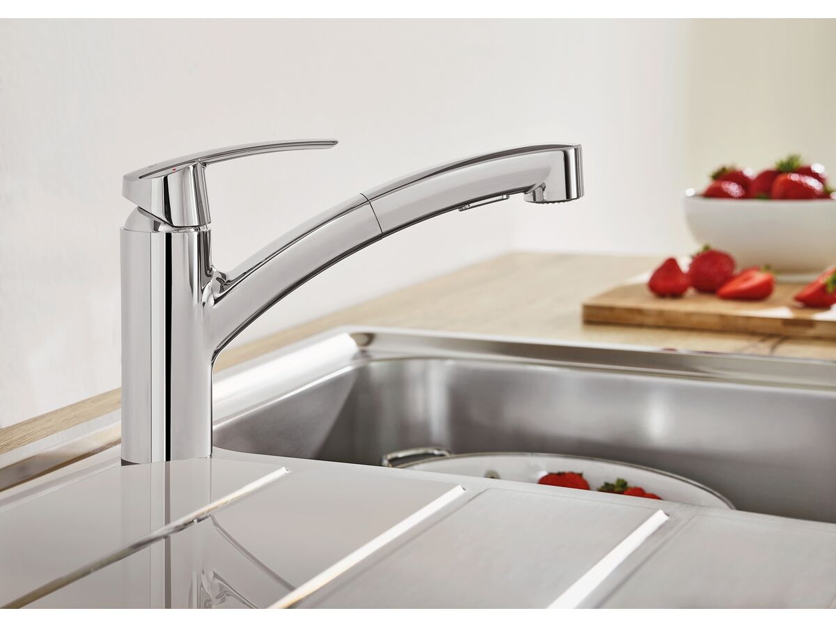 GROHE Eurosmart New Pull Out Sink Mixer Tap Chrome (4 Star) from Reece