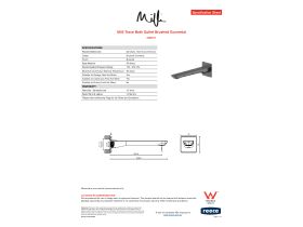Specification Sheet - Milli Trace Bath Outlet Brushed Gunmetal
