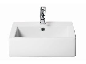 AXA Hox Above Counter/ Wall Basin 1 Taphole 480mm White