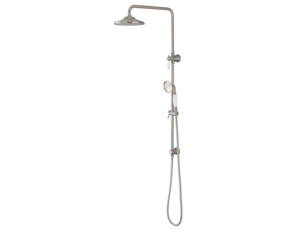 Kado Era Twin Rail Shower with Top Rail Water Inlet Lever Porcelain