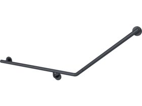 Mizu Drift 840 x 715 x 40 Degree Accessible Toilet Grab Rail Modular Left Hand Brushed Gunmetal