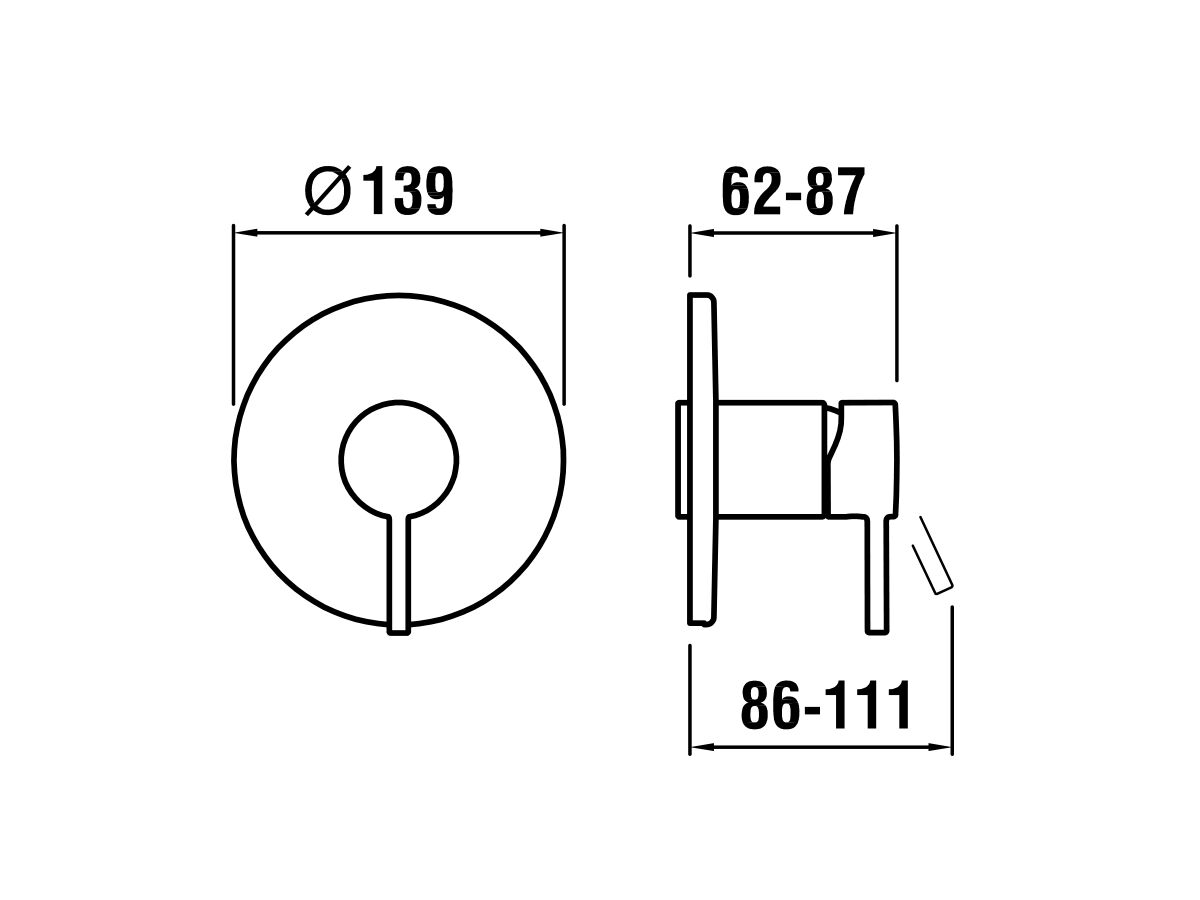 LAUFEN TwinPlus Shower / Bath Mixer Trimset Chrome