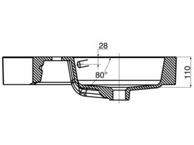 Kado Lux Wall Basin with Shelf 580 x 440mm 1 Taphole White